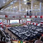 Suasana GSG Universitas Lampung dalam gelaran PKKMB tahun 2023
